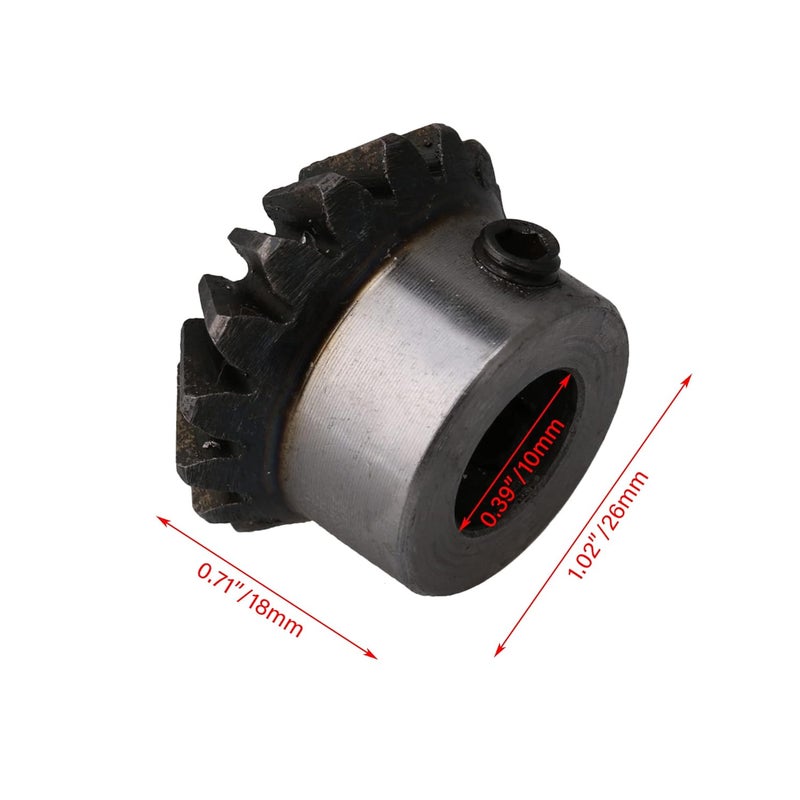 CNBTR 45# Steel 16 Teeth 1.5 Module Silver Black Bevel Gear Wheel 10mm Hole Dia D25.5 x H18mm - Image 4